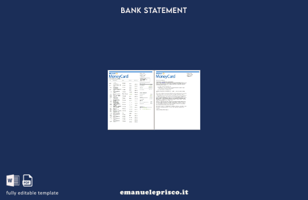 modello di pagine di parole dell'estratto conto bancario Walmart MoneyCard USA i